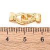Brass Micro Pave Clear Cubic Zirconia Fold Over Clasps KK-CBA25B2-04G-2