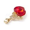 Real 18K Gold Plated Rack Plating Brass Micro Pave Clear Cubic Zirconia Pendants KK-C015-30G-05-2
