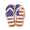 American Flag Theme Single Face Printed Aspen Wood Shoe Big Pendants WOOD-G014-14-2