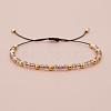 Glass & Brass Round Beads Braided Bead Bracelets RD6595-13-1