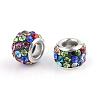 Polymer Clay Rhinestone European Beads CPDL-T001-21-1