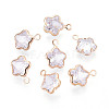 Brass Pave Clear Cubic Zirconia Pendants ZIRC-T017-02KCG-1