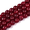 Dyed Natural White Jade Beads Strands G-T139-8mm-60-04-4