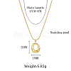 Stainless Steel Textured Ring Pendant Necklaces IH1561-01-3