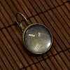 Clear Domed Glass Cabochon Cover and Brass Leverback Earring Settings for DIY DIY-X0160-AB-NR-2