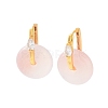 Donut Natural Agate Hoop Earrings for Women EJEW-E303-25G-01-2