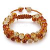 Sparkling Round Glass Braided Bead Bracelet BJEW-SW00082-13-1
