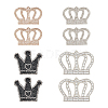 8Pcs 4 Style Crown Shape with Heart Hotfix Rhinestone DIY-FG0004-26-1