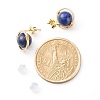 Natural Lapis Lazuli Round Beads Stud Earrings for Girl Women EJEW-JE04666-01-4
