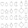 26Pcs 13 Styles Rack Plating Alloy Open Back Bezel Pendants FIND-FS0003-72-2