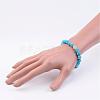 Natural Weathered Agate(Dyed) Stretch Beads Bracelets BJEW-JB02513-04-3