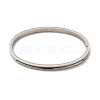 Egg Shaped 201 Stainless Steel Grooved Hinged Bangles STAS-G306-01P-2