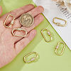 6Pcs Brass Micro Pave Clear Cubic Zirconia Screw Carabiner Lock Charms ZIRC-DC0001-34-3