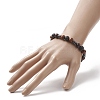 Gemstone & Wood Beaded Stretch Bracelet for Women BJEW-JB09153-5