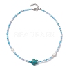 Summer Beach Sea Turtle Dyed Synthetic Turquoise & Glass Seed Beads Beaded Necklaces for Women NJEW-JN05081-01-4