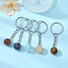 Natural & Synthetic Gemstone Round Keychain KEYC-JKC00577-2