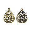 Tibetan Style Alloy Filigree Teardrop Pendants X-TIBEP-Q041-042AB-NR-1