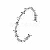 Dark Gothic Punk Irregular Thorn Wavy 304 Stainless Steel Open Cuff Bangles for Men Women EP9765-2-2