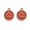 Alloy Enamel Pendants ENAM-S124-01B-12K-1