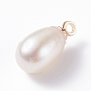 Natural Pearl Charms X-PALLOY-JF01281-02-3