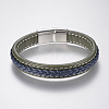 Braided Leather Cord Bracelets BJEW-H561-07-2