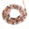 Natural Black Gold Rutilated Quartz Beads Strands G-T141-59-2