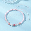 Natural White Moonstone & Natural Rose Quartz & Natural Pink Opal & Natural Rhodochrosite Gradient Color Round Bead with Nylon Thread BJEW-JB12917-01-2