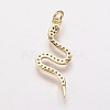 Brass Cubic Zirconia Pendants X-KK-P134-27G-2