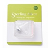 Platinum Plated 925 Sterling Silver Round Magnetic Clasps STER-K014-H672-10mm-P-3