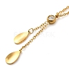 Teardrop PVD Vacuum Plating 304 Stainless Steel Lariat Necklaces NJEW-G125-08-3