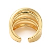 Three-layer Brass Open Cuff Rings for Women RJEW-A046-08G-3