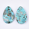 Assembled Synthetic Imperial Jasper and Turquoise Pendants G-S329-077A-2