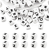 20Pcs White Cube Letter Silicone Beads 12x12x12mm Square Dice Alphabet Beads with 2mm Hole Spacer Loose Letter Beads for Bracelet Necklace Jewelry Making JX432Z-1
