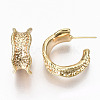 Brass Half Hoop Earrings KK-R117-045-NF-3