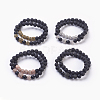 Natural Lava Rock Beads Stretch Bracelets Sets BJEW-JB03902-1