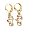 Real 18K Gold Plated Brass Dangle Leverback Earrings EJEW-A033-23G-03-1