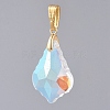 AB Color Plated Electroplate Glass Pendants PALLOY-JF00446-01-2