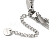 Stainless Steel Crystal Rhinestone Heart Multi-strand Bracelets for Women BJEW-G719-09P-3