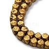 Electroplated Natural Lava Rock Beads Strands G-A256-C01-01C-2