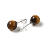 Natural Tiger Eye Stud Earrings X-G-B075-02P-07-2