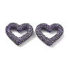 Heart Shape Polymer Clay Rhinestone Beads CLAY-NH0001-09A-06-1