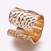 Cuff Brass Pad Finger Ring Settings KK-E703-01KCG-2