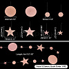 3Pcs 3 Style Paper Glitter Circle Star Garland HJEW-PH0001-50-5