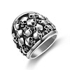 Titanium Steel Skull Finger Ring SKUL-PW0002-035F-AS-1