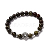 Natural & Synthetic Gemstone Beads Stretch Bracelst for Men Women BJEW-JB06703-2
