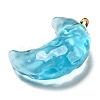 Transparent Resin Moon Pendants RESI-A026-01C-2