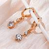Brass Micro Pave Clear Cubic Zirconia Leverback Earrings EJEW-K300-17G-3