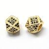 Rack Plating Brass Cubic Zirconia Beads ZIRC-S029-01G-2