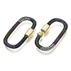 Brass Micro Pave Cubic Zirconia Screw Carabiner Lock Charms ZIRC-N039-008B-NF-3