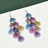 430 Stainless Steel Shell Shape Dangle Earrings EJEW-A137-03P-05-3